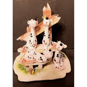 Zampiva Dalmation Dogs on Fence Pottery Figurine, Italy, Spaghetti Art Howling